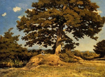  tree Oil Painting - The Big Tree Barbizon landscape Henri Joseph Harpignies